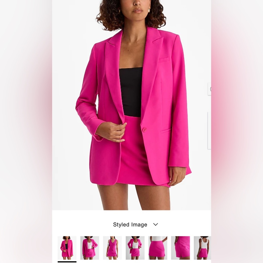 Express EDITOR Hot Pink Mini Skort - Picture 3 of 4